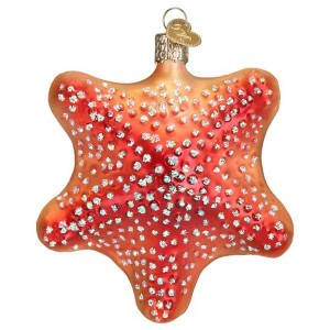 Old World Christmas 4.0 Inch Red Starfish Ornament Beach Ocean Shell Tree Ornaments - 1 of 3