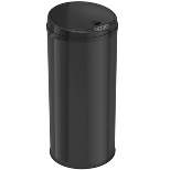iTouchless Sensor Kitchen Trash Can with AbsorbX Odor Filter Round 13 Gallon Black Stainless Steel