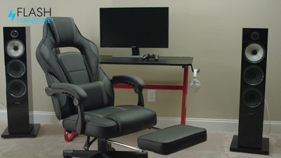 Red and Black Gaming Desk with Reclining Chair Set