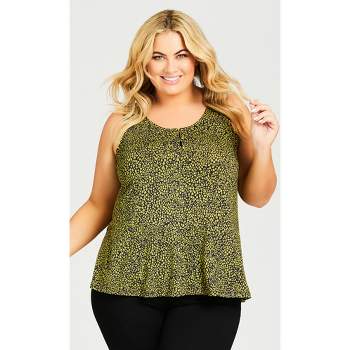 Women's Plus Size Knitted Tank Top  - Lentil Sprout | AVENUE