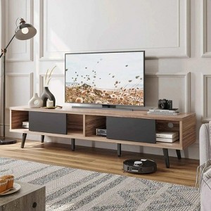 Bestier 70 inch Mid Century Modern TV Stand,Low Profile TV Console for 75 inch TV in Living Room - 1 of 4