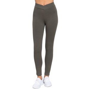 Slickblue Mid-Rise Ponte Pants, Seagull Shaped Design, Elastic Waist, Skinny Fit, Color Options, Size S-L - 1 of 4