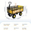 3-in-1 Heavy-Duty Steel Garden Cart, Garden Wagon,with 10 Inch All-Terrain Tires and Removable Mesh Side Panels,180°Rotating Handle,Metal Yard - 2 of 4