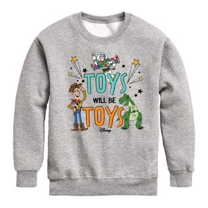 Boys' - Disney - Toys Will Be Toys Graphic Long Sleeve Fleece Sweatshirt - 1 of 4