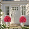 GustoWave 15.7'' x 22'' Artificial Plants with Ground Spike Set of 2, Weather-Resistant Faux Shrubs Bushes Potted Plants with Flowers - 4 of 4