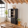 JUJABU 74.5" Modern Glass Door Display Cabinet, for Collectibles, Trophies & Decor – Black - 4 of 4
