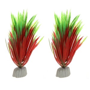 Unique Bargains Aquarium Plastic Plants for Fish Tank Landscape Decoration 5.12" 2 Pcs - 1 of 4