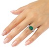 Pompeii3 3 1/4Ct Oval Emerald & Lab Created Diamond Ring in 10k White or Yellow Gold - 4 of 4
