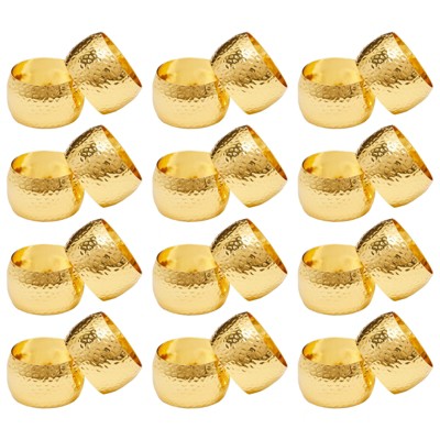 Farmlyn Creek Set of 12 Gold Napkin Rings for Kitchen, Dining Table Decor and Accessories, 1.8 in.