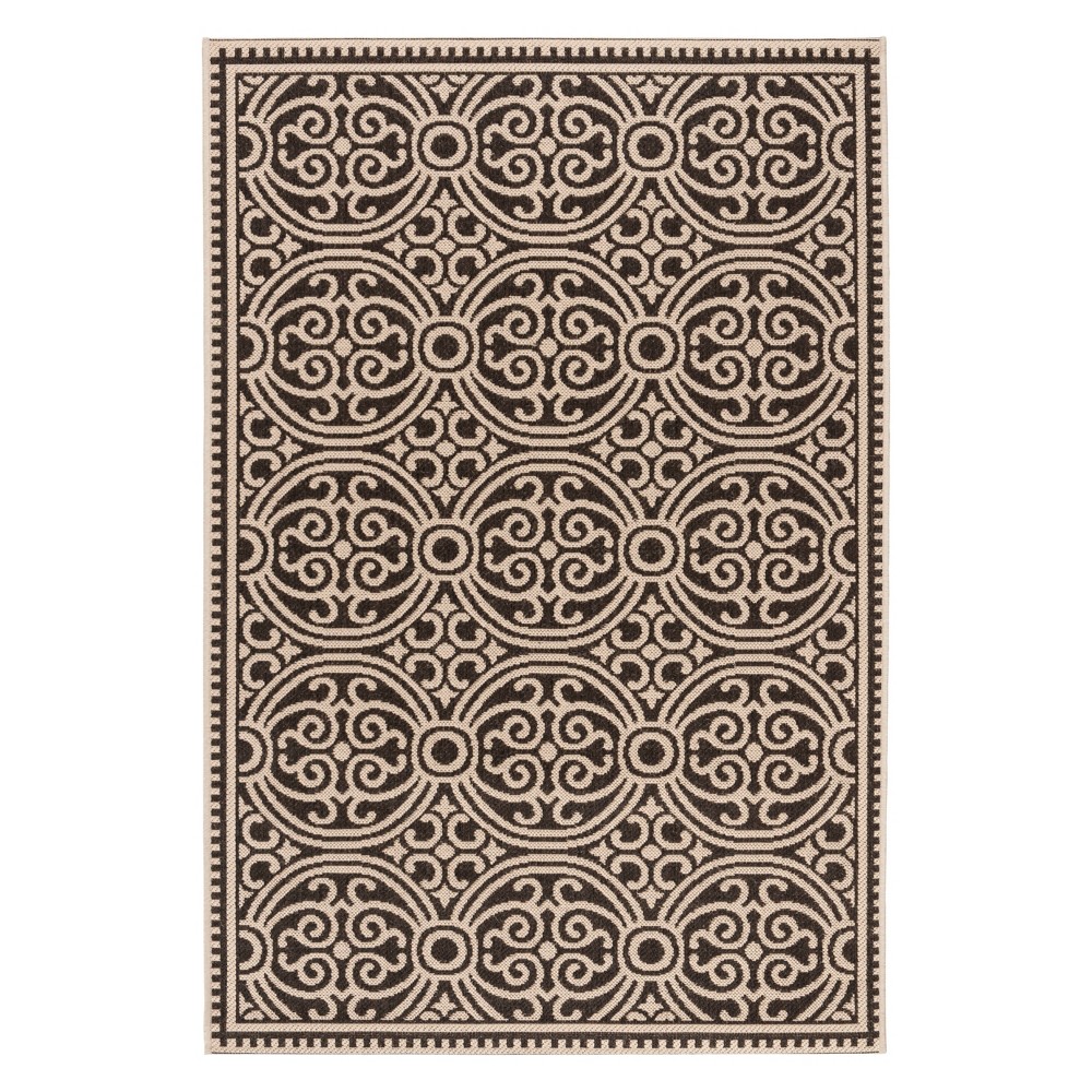 4'x6' Frankie Medallion Loomed Rug Cream/Brown - Safavieh