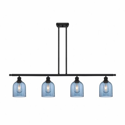 Bella - 4 Light Stem Hung Island In Industrial Style-10 Inches Tall and 48 Inches Wide