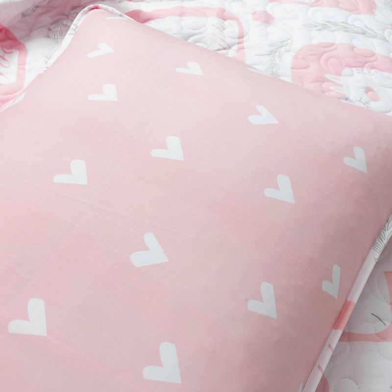 Kids' Inspirational Unicorn Reversible Quilt Set Pink - Lush Décor, 6 of 9