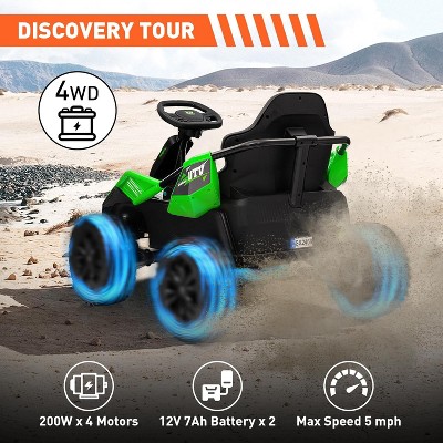 Green 24V 4x4 Ride On UTV Car with Parent Remote