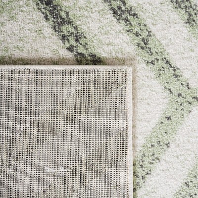Ivory and Sage Geometric Hand-Knotted 6' x 9' Rug