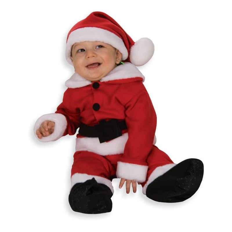 Rubie's Fleece Santa Costume With Belt Newborn, 1 of 2