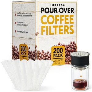 Juvale Impresa Coffee Filters 200 CT, Compatible with Stagg X Coffee Pour Over, Filtration for Improved Coffee Flavor - 1 of 4