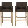 30.5" Upholstered Counter Stool with Armrests and Rubberwood Frame, Modern Comfortable Bar & Kitchen Seating - 4 of 4