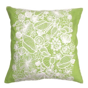 Beachcombers Green Shell Embroidered Throw Pillow - 1 of 2