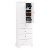 TIRAMISUBEST Storage Cabinet with 2 Doors and 4 Drawers for Bathroom, Office, Adjustable Shelf, MDF Board with Painted Finish, White - 4 of 4