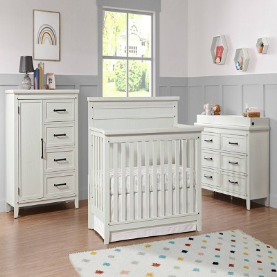 Ellison Rustic White Wood Baby Changing Topper