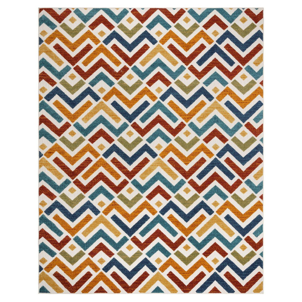 Photos - Area Rug Gertmenian 6'5"x9'6" Fosel Allie Woven Indoor/Outdoor Accent Rug : Geometr