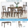 5-Piece Dining Set with Rectangular Wooden Table and 4 Upholstered Chairs - 3 of 4