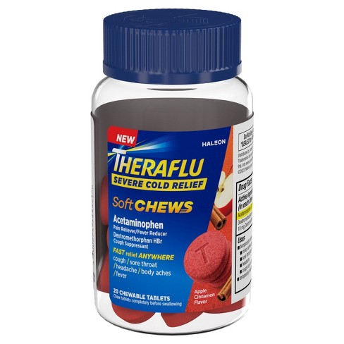 Theraflu Severe Cold Relief Soft Chewable Tablets - Apple Cinnamon - 20ct - image 1 of 4