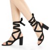 Allegra K Women's Open Toe Front Crisscross Chunky Heel Lace Ups Sandals - 2 of 4