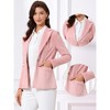 INSPIRE CHIC Women's Lapel Collar Long Sleeve Faux Suede Work Office Blazer - 2 of 4