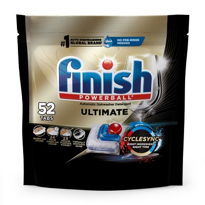 Finish Ultimate Dishwasher Detergent Tabs with CycleSync Technology