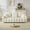 3+3 Teddy Fleece Modern Sofa Combo with Wooden Frame & 6 Cushions - 3 of 4