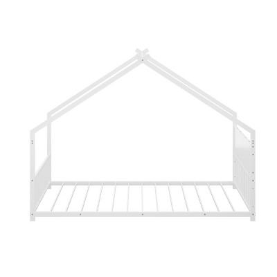Bellemave Twin Size Montessori Floor Bed Frame  Montessori Bed with Headboard and Footboard,  Easy Assemble, White