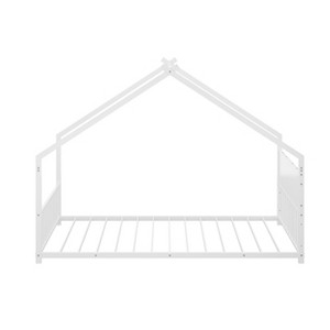 Bellemave Twin Size Montessori Floor Bed Frame  Montessori Bed with Headboard and Footboard,  Easy Assemble, White - 1 of 3