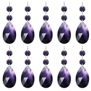 Unique Bargains Hanging Ornament DIY Craft Prisms Teardrop Suncatchers 3.35" x 0.87" 10 Pcs - 1 of 4
