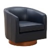 Comfort Pointe Taos Top Grain Leather Wood Base Swivel Accent Chair - 2 of 4