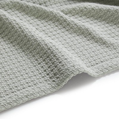 Coastal Knit Full/Queen Cotton Blanket in Pelican Grey