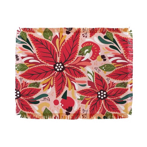 Floral woven throw online blanket