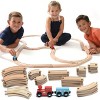 Wooden Train Tracks - 52 PCS Wooden Train Set for Kids Plus 2 Bonus Toy Trains - Play22USA - 4 of 4