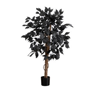 Nearly Natural 3-ft Artificial Halloween Black Ficus Tree with Natural Trunk - 1 of 1