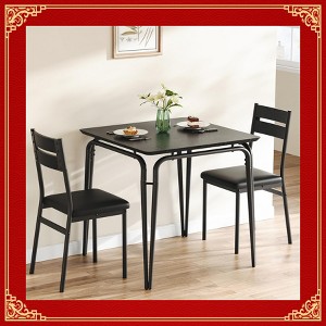 Garvee Dining Table for 2, Small Table and Chairs Set of 2, Square Dinette Set for 2, Dinner Table Set, 3 Piece(Table with 2 Chairs) - 1 of 4