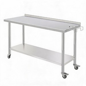 60X24x35 Inch Stainless Steel Work Table with Adjustable Shelves