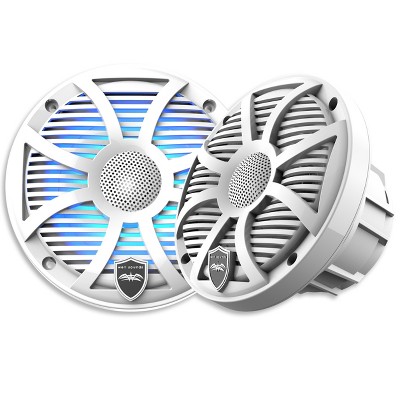 Wet Sounds REVO 6-SWW White Closed SW Grille 6.5 Inch Marine LED Coaxial Speakers (pair)