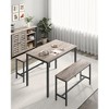 VASAGLE Dining Table Set for 4, Kitchen Table with 2 Benches, 27.6 x 43.3 x 29.5 Inches Dining Room Table, 11.8 x 38.2 x 19.7 Inches Bench - 3 of 4