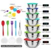 Itopfox Mixing Bowls with Lids Set, 7 PCS Stainless Steel Bowls with Grater Attachments, Ideal for Kitchen Cooking Baking & Serving - 2 of 4