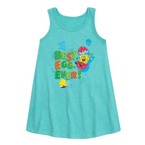 Girls' - SpongeBob Squarepants - Best Egg Ever Graphic Sleeveless Aline Dress - 1 of 4