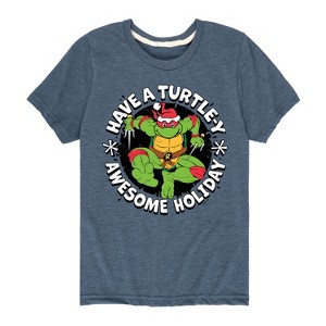 Boys' - Teenage Mutant Ninja Turtles - Have A Turtley Awesome Holiday Short Sleeve Graphic T-Shirt - 1 of 4