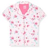 Sleep On It Girls 2-Piece Short-Sleeve Button Down Collared Coat Pajama Set with Matching Scrunchie - 2 of 4