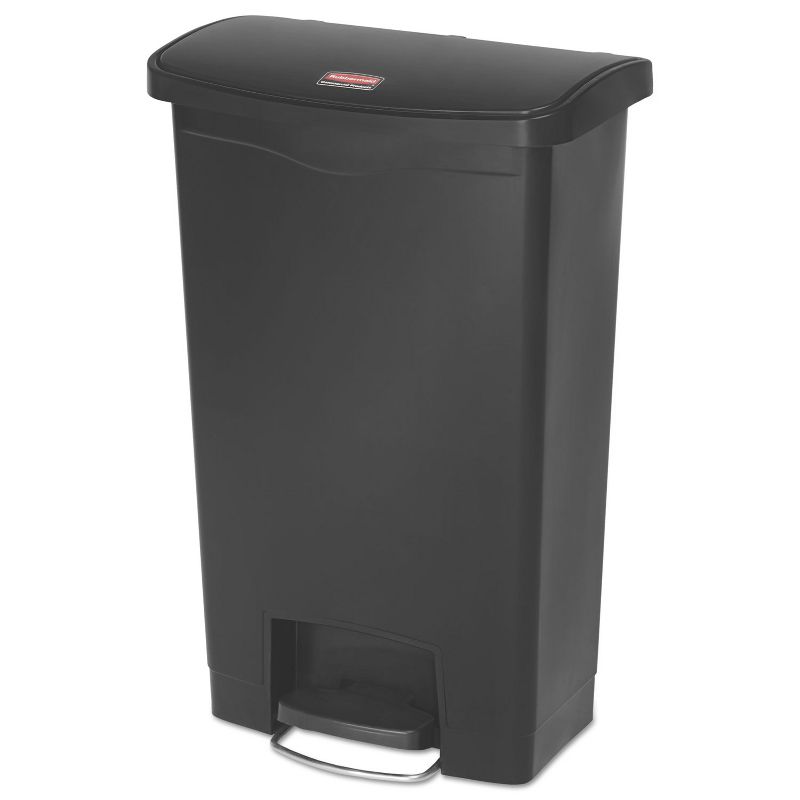 Rubbermaid Commercial Slim Jim Resin Step-On Container Front Step Style 13 gal Black 1883611, 1 of 2