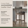 Maven Lane Alexander Rotating Low Back Kitchen Stool in Vegan Leather Seat, Set of 3 - 2 of 4