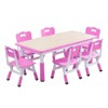 Kids Table and Chair Set, Height Adjustable Toddler Arts & Crafts Table and 6 Chair Set for Ages 2-10,Max 300lbs Kids Activity Art Table - 3 of 4